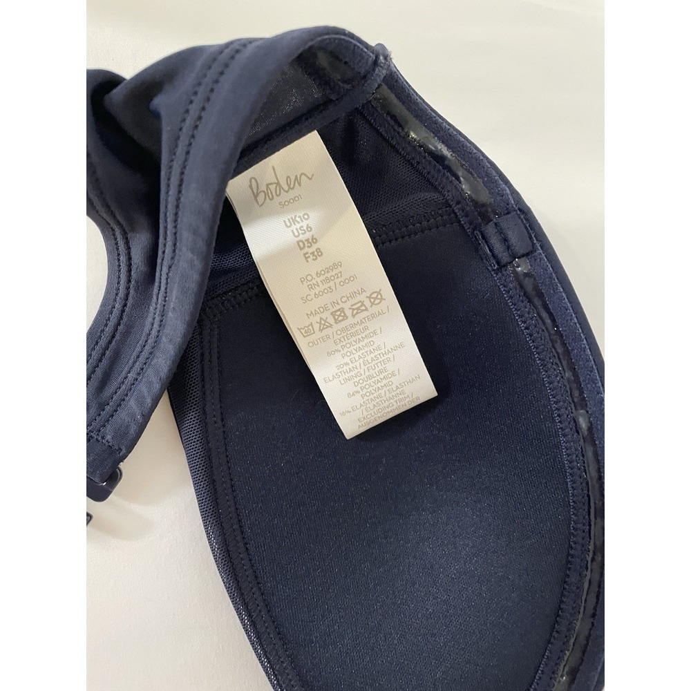 Boden Andros Bikini Top Size 6 Navy Non Wired Padded Strapless Twist Bandeau - Picture 4 of 4
